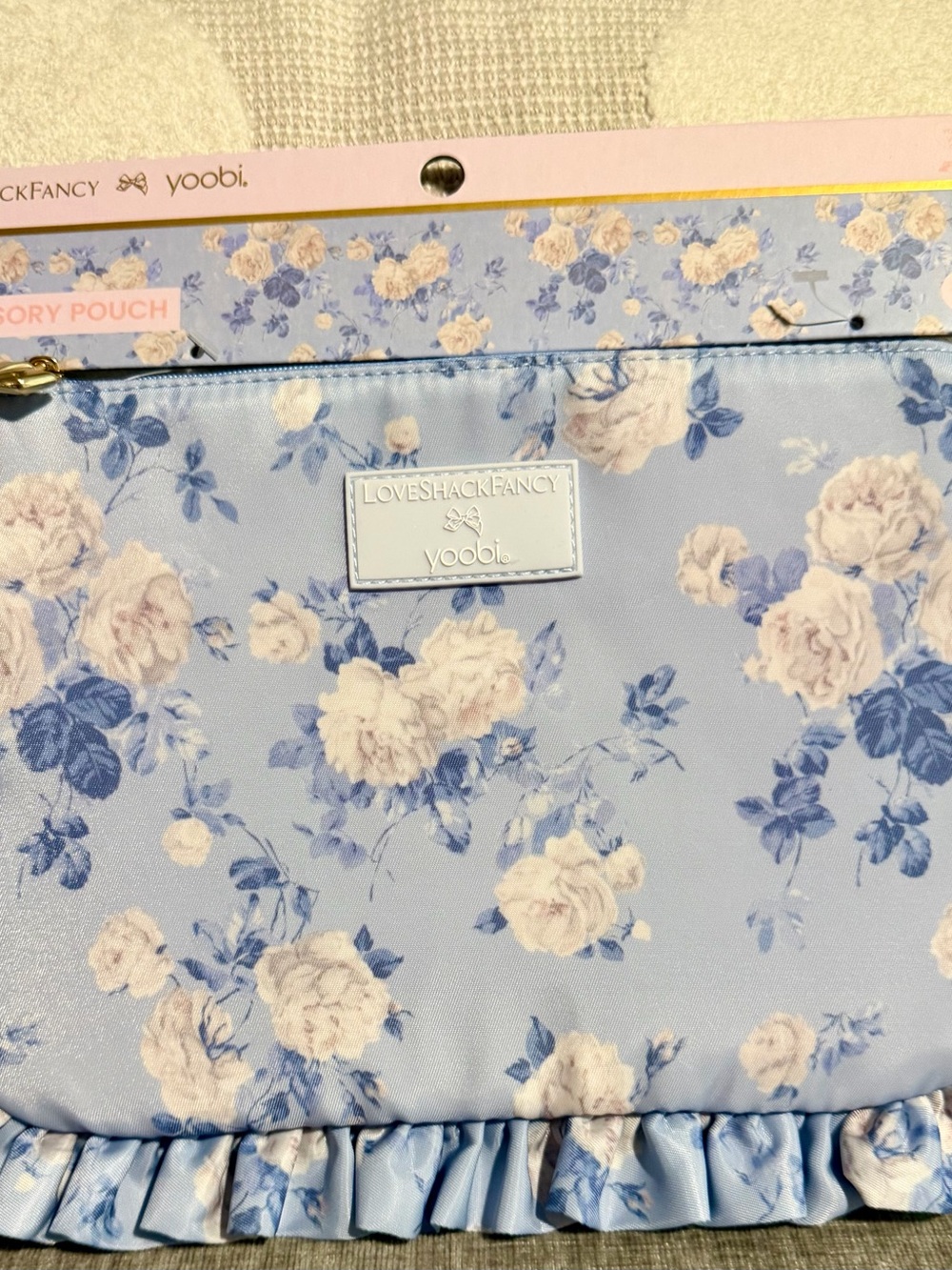 LoveShackFancy Blue Floral accessories Pouch